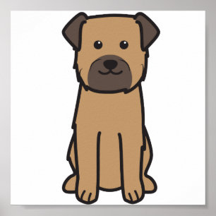 Póster Desenhos animados do cão de Terrier de beira