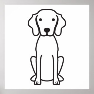 Póster Desenhos animados do cão de Vizsla