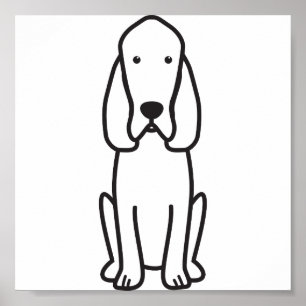 Póster Desenhos animados do cão do Bloodhound