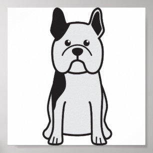 Póster Desenhos animados do cão do buldogue francês