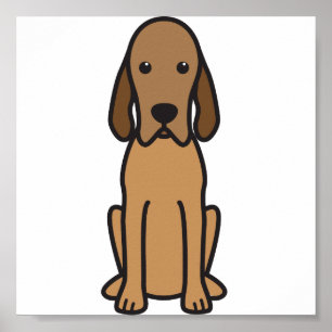 Poster Desenhos animados do cão do Coonhound de Redbone