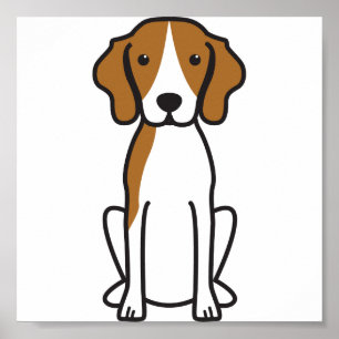 Póster Desenhos animados do cão do Coonhound do