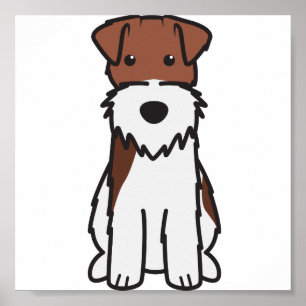 Póster Desenhos animados do cão do Fox Terrier do fio