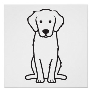 Póster Desenhos animados do cão do golden retriever