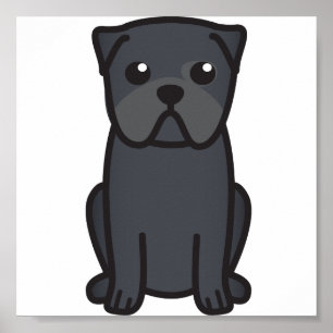 Póster Desenhos animados do cão do Pug