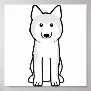 Póster Desenhos animados do cão do rouco Siberian