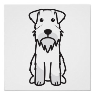 Póster Desenhos animados do cão do Schnauzer diminuto