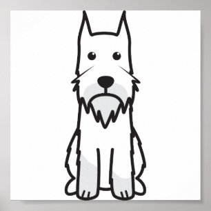 Póster Desenhos animados do cão do Schnauzer padrão