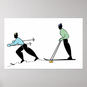 PÓSTER DESENHOS ANIMADOS DO ESQUI DO ESPORTE DO ESQUI
