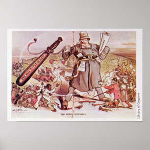 Póster Desenhos animados do presidente Roosevelt