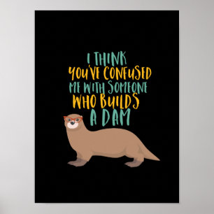 Poster Desenhos animados engraçados da lontra confundido