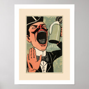 Póster Desenhos animados grandes engraçados do bebendo d