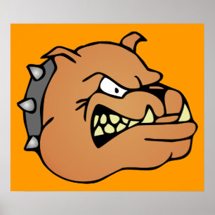 Póster Desenhos animados ingleses do buldogue