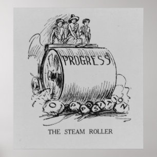 Póster Desenhos animados políticos do Steamroller do