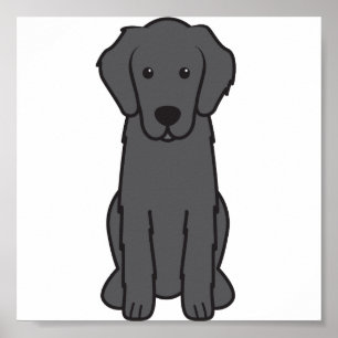 Poster Desenhos animados revestidos lisos do cão do