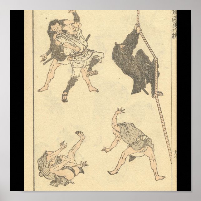 Poster Desenhos das artes marciais japonesas, Ninja c. dé (Frente)