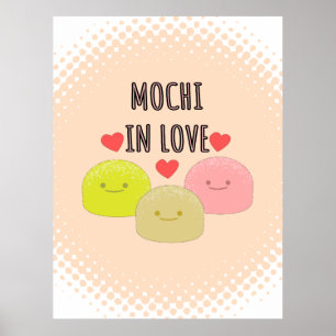 Poster Desenhos de desenhos animados de Mochi em forma de