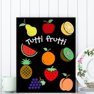Poster Desenhos de fruta coloridos