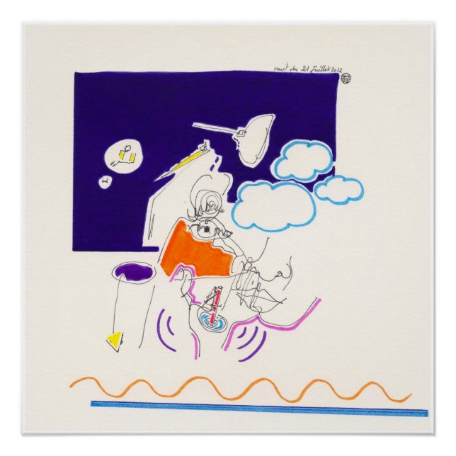 Póster Desenhos Noturnos e Nap 11 por Pascale Baud P Post (Frente)