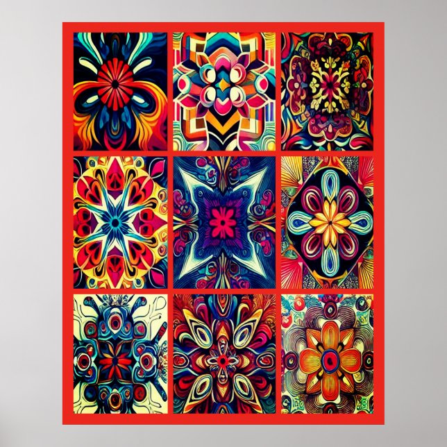 Poster Desenhos Tie-Dye em um grande pôster de parede (Frente)
