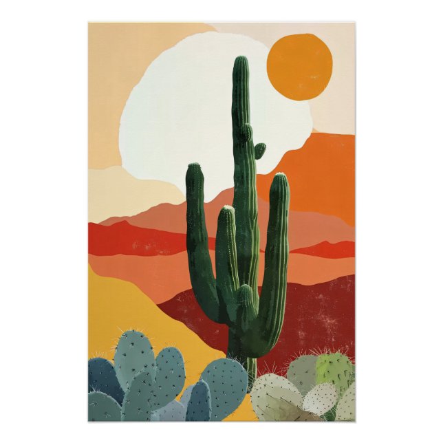 Póster desert and cactus (Frente)