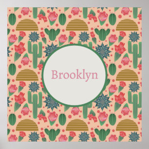 Poster Desert Blush Floral Pink Nursery Decor-Baby Girl