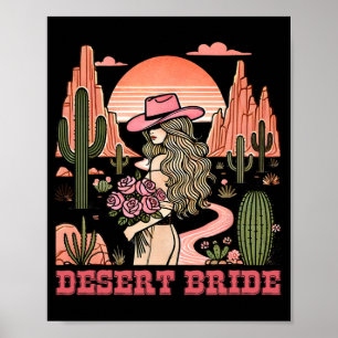 Poster Desert Brit Cactus Landscape Sunset Hat Rosas