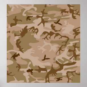 Póster Desert Camo - Camouflage castanha