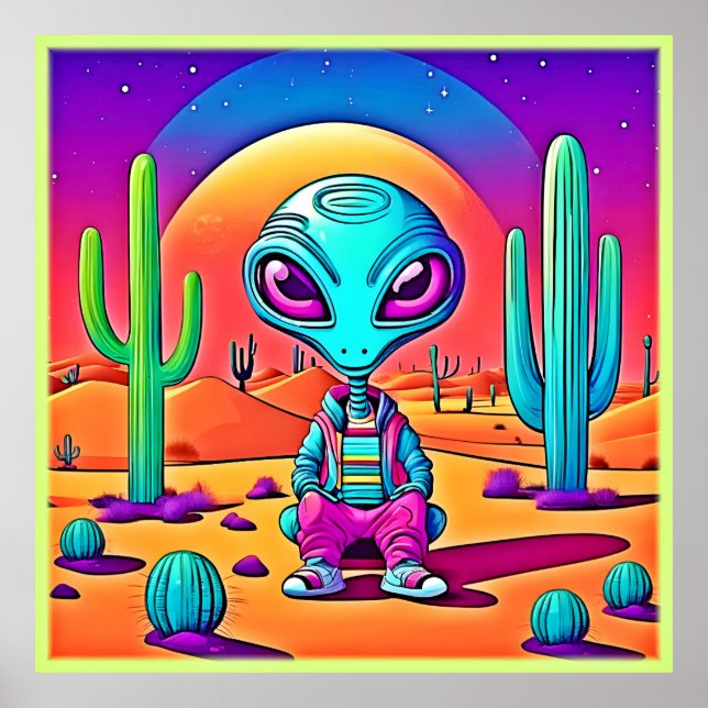 Poster Desert Chillin - Arte Alienígena (Frente)