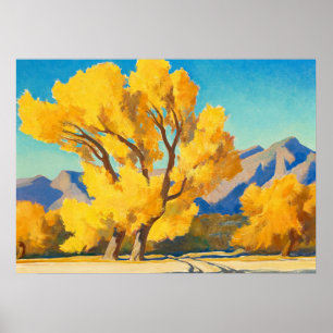 Poster Desert Cottonwoods, Arizona por Maynard Dixon