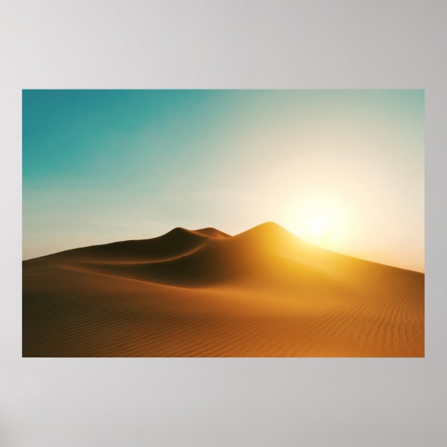 Poster Desert Dunes Sunset Mood Art (Frente)