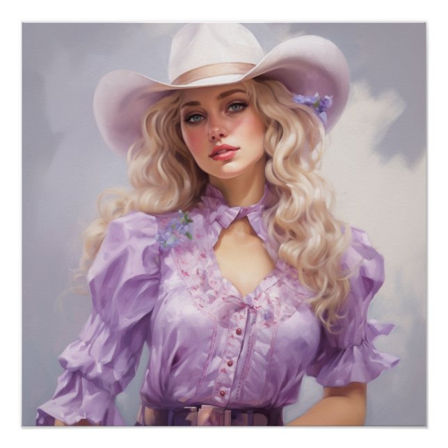 Póster Desert Dusk: Arte de Muro de Cowgirl (Frente)