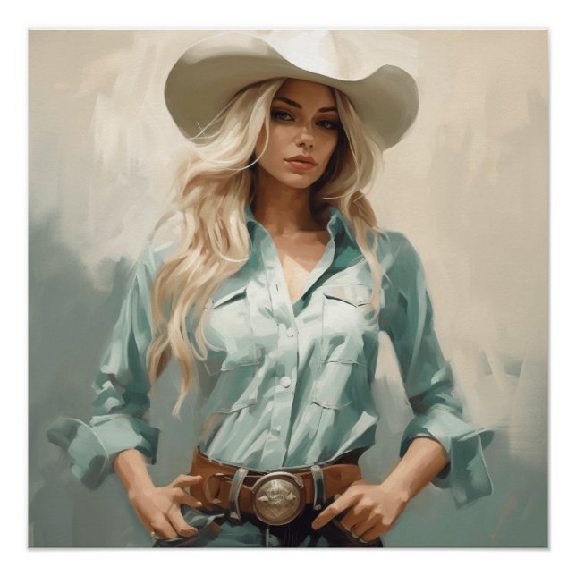 Póster Desert Dusk: Arte de Muro de Cowgirl (Frente)