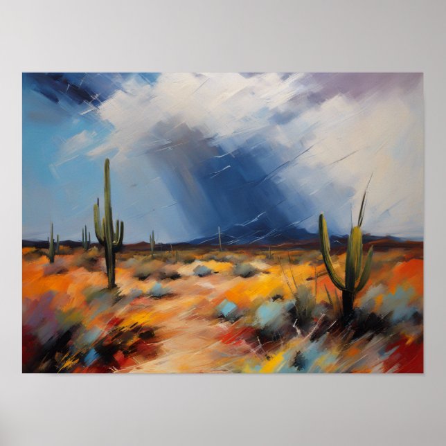 Poster Desert Rain Abstrato (Frente)