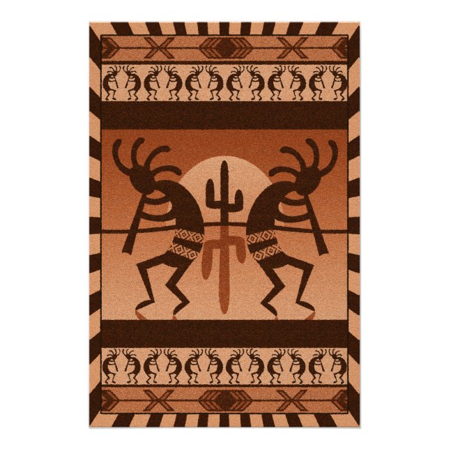 Póster Desert Sun Cactus Kokopelli Sudoeste (Frente)