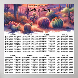 Poster Desert Sunset Glow Watercolor Seating Seat
