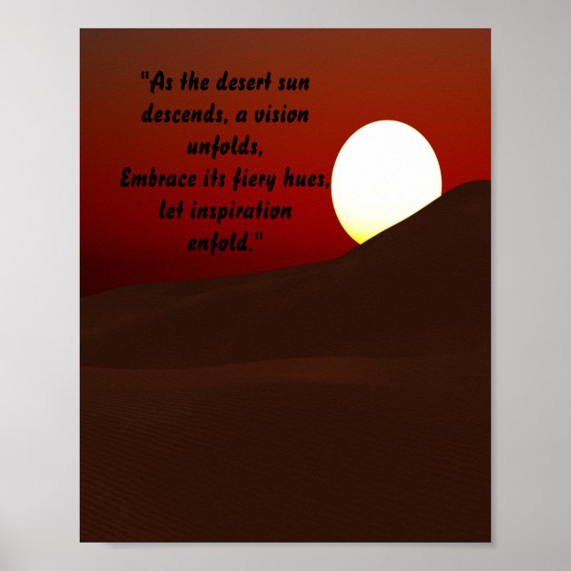 Poster Desert Sunset - paisagem personalizada (Frente)
