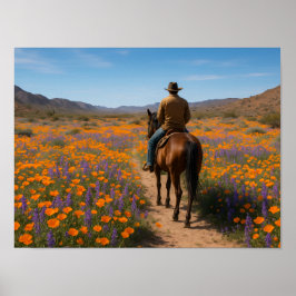 Poster Desert Wildflowers Greeting Card - Spring Western 