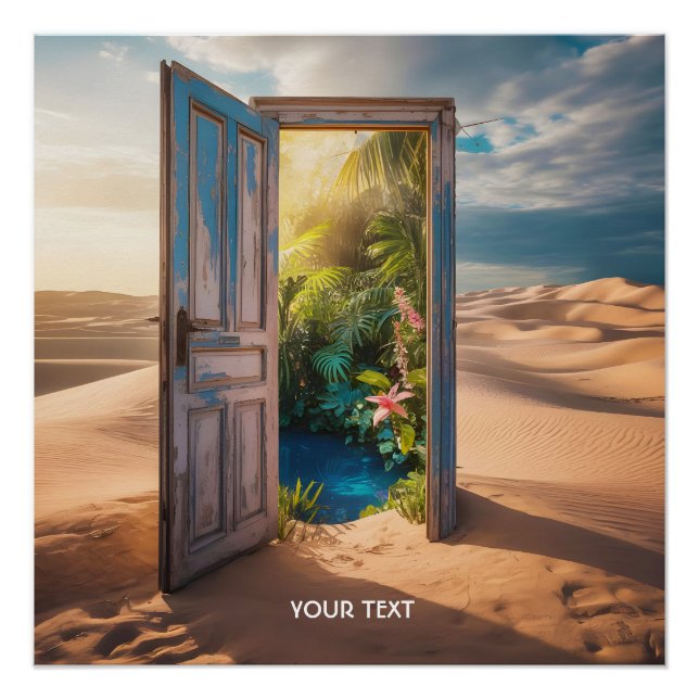 Póster Deserto da Porta de Madeira Fantasy Cute (Frente)