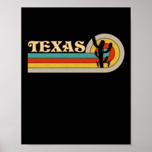 Poster Deserto de Estilo do Texas Vintage dos anos 80