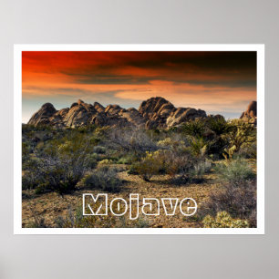 Póster Deserto de Mojave no Sunset