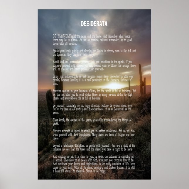 Poster Deserto DESIDERATA (Frente)
