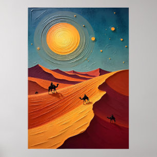 Poster Deserto do Saara - Dunas Sem Fim de Dourado