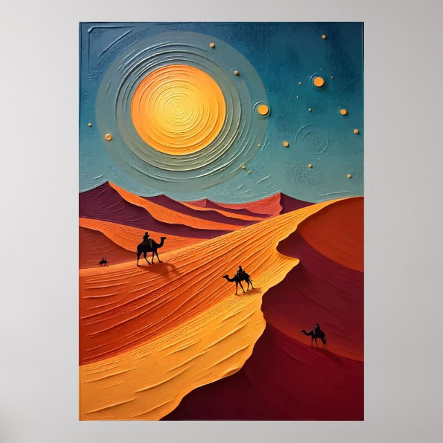 Poster Deserto do Saara - Dunas Sem Fim de Dourado (Frente)
