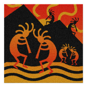Póster Deserto do Sudoeste Sunset Kokopelli