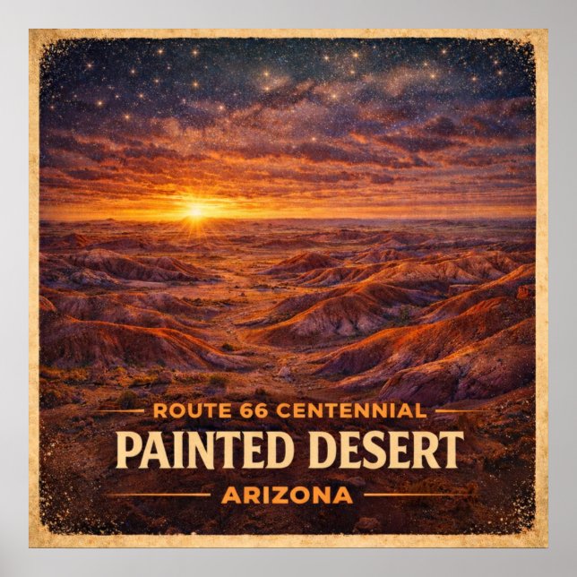 Poster Deserto Pintado Centenário do Arizona (Frente)