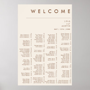 Poster Deserto Simples Assento Alfabético Branco Natura