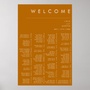 Poster Deserto Simples Assentos Alfabéticos Laranja Qu
