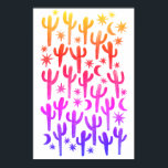 Poster Deserto Sunset Diversão Cactus Pink Padrão Waterco<br><div class="desc">Veja este cacto e o padrão das luas em cor-de-rosa dourado e roxo neste poster bonitinho. Personalizar com um nome ou texto. Mão pintada por mim para você! E não se esqueça de verificar meu compro por mais produtos e designs! E é claro, entrem em contato se quiserem algo personalizado....</div>