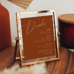 Poster Deserto Whimsic | Menu Drinks de Casamento Terraco<br><div class="desc">Este deserto balbuciano | o poster de terracotta é perfeito para o seu simples casamento de beige ocidental e Teracotta. A paleta neutra de cor do feto é a vintage a sudoeste com um toque moderno. A escrita é uma caligrafia manuscrita minimalista delicada, bastante elegante e romântica. O produto é...</div>